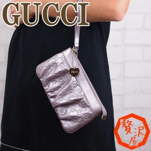 Gucci pouch Handbag wallet wristlet Guccissima heart - Picture 1 of 3